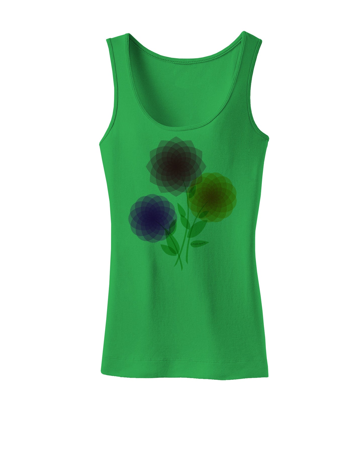 Crystal Dahlias Womens Petite Tank Top-TooLoud-KellyGreen-X-Small-Davson Sales