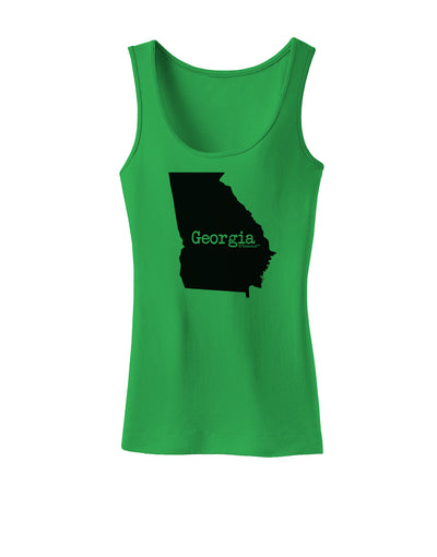 Georgia - United States Shape Womens Tank Top by TooLoud-Womens Tank Tops-TooLoud-KellyGreen-X-Small-Davson Sales