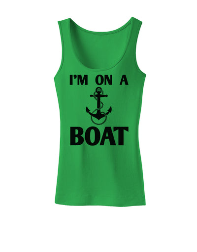 I'm on a BOAT Womens Tank Top-Womens Tank Tops-TooLoud-KellyGreen-X-Small-Davson Sales