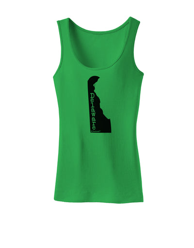 Delaware - United States Shape Womens Tank Top by TooLoud-Womens Tank Tops-TooLoud-KellyGreen-X-Small-Davson Sales