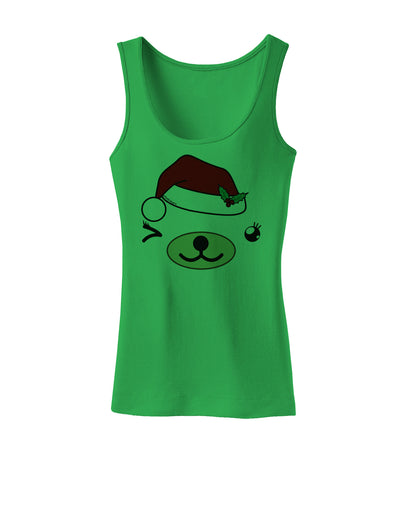 Kyu-T Face Beartholomea Santa Girl Bear Womens Tank Top-Womens Tank Tops-TooLoud-KellyGreen-X-Small-Davson Sales