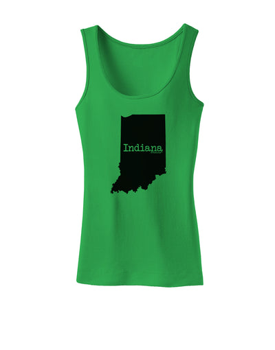 Indiana - United States Shape Womens Tank Top-Womens Tank Tops-TooLoud-KellyGreen-X-Small-Davson Sales