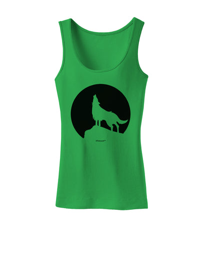 Wolf Howling at the Moon - Design #1 Womens Tank Top by TooLoud-Womens Tank Tops-TooLoud-KellyGreen-X-Small-Davson Sales