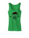 Kyu-T Face Oinkz Santa Hat Boy Pig Womens Tank Top-Womens Tank Tops-TooLoud-KellyGreen-X-Small-Davson Sales