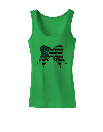 Patriotic Bow Womens Petite Tank Top-TooLoud-KellyGreen-X-Small-Davson Sales