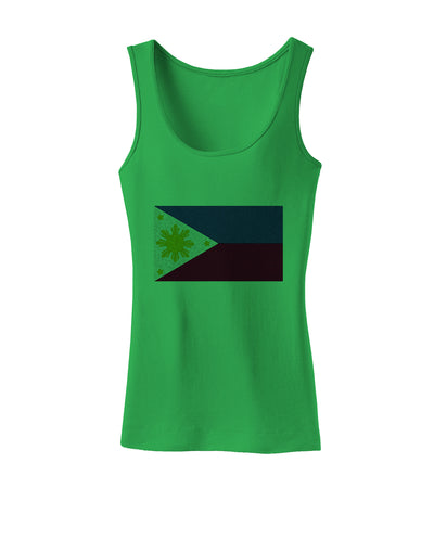 TooLoud Distressed Philippines Flag Womens Petite Tank Top-Womens Tank Tops-TooLoud-KellyGreen-X-Small-Davson Sales