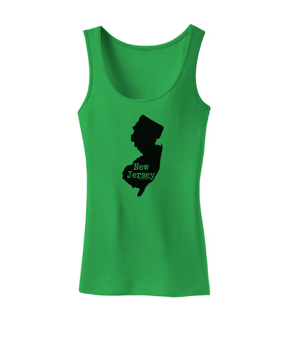 New Jersey - United States Shape Womens Tank Top by TooLoud-Womens Tank Tops-TooLoud-KellyGreen-X-Small-Davson Sales