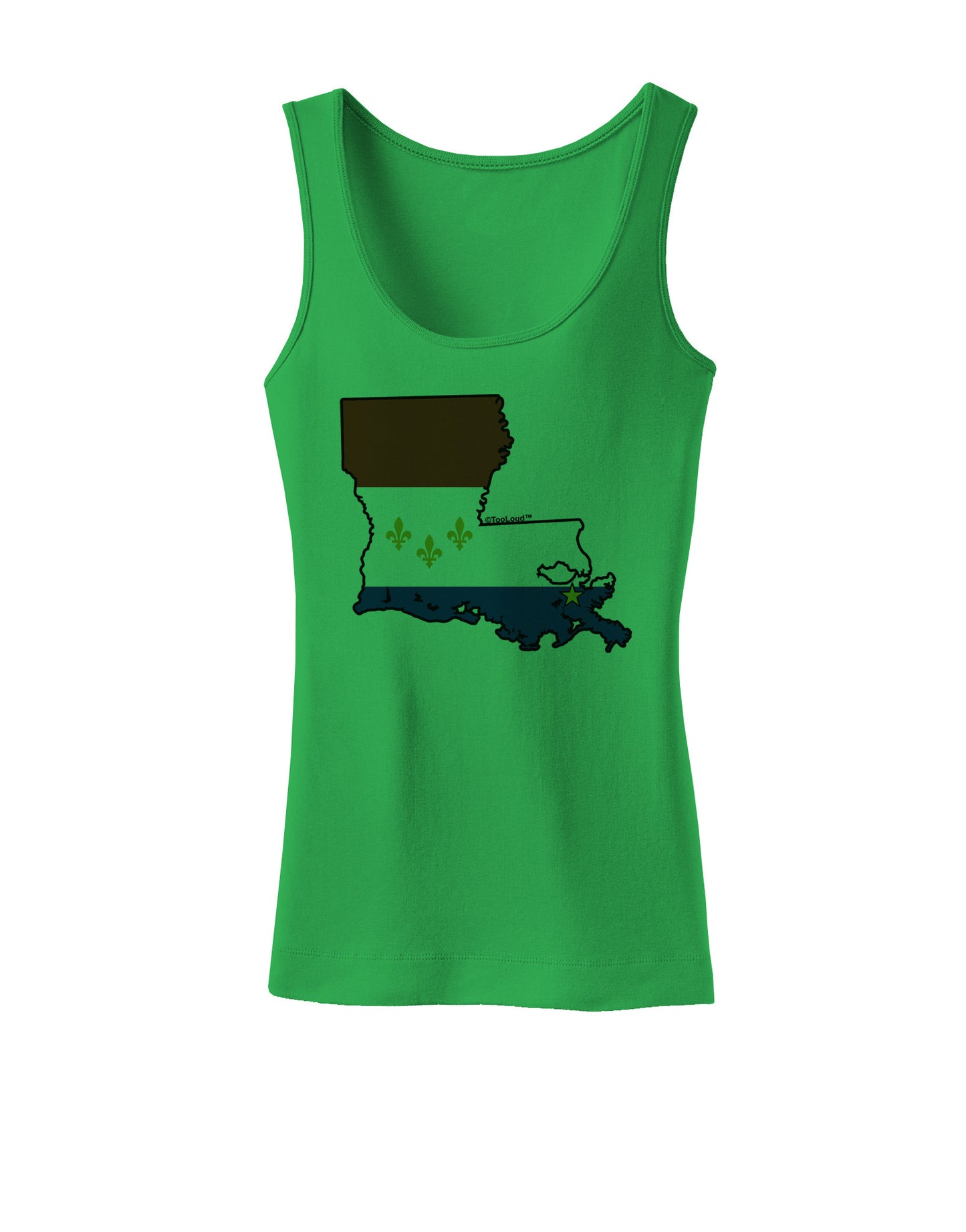 New Orleans Louisiana Flag Womens Petite Tank Top-TooLoud-KellyGreen-X-Small-Davson Sales
