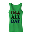 USA All Day - Distressed Patriotic Design Womens Tank Top by TooLoud-Womens Tank Tops-TooLoud-KellyGreen-X-Small-Davson Sales