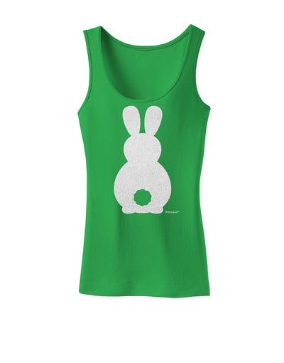 Cute Bunny Silhouette with Tail - White Glitter Womens Tank Top by TooLoud-Womens Tank Tops-TooLoud-KellyGreen-X-Small-Davson Sales