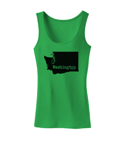 Washington - United States Shape Womens Tank Top-Womens Tank Tops-TooLoud-KellyGreen-X-Small-Davson Sales