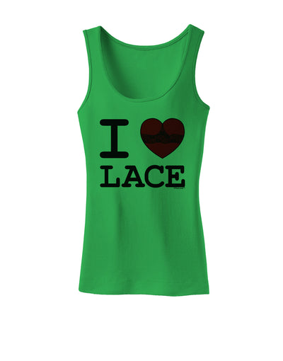 I Love Heart Lace Womens Tank Top-Womens Tank Tops-TooLoud-KellyGreen-X-Small-Davson Sales