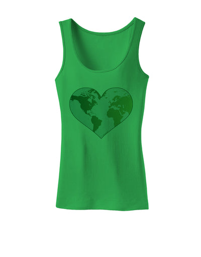 World Globe Heart Womens Tank Top-Womens Tank Tops-TooLoud-KellyGreen-X-Small-Davson Sales