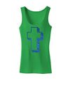 Simple Cross Design Glitter - Blue Womens Tank Top by TooLoud-Womens Tank Tops-TooLoud-KellyGreen-X-Small-Davson Sales