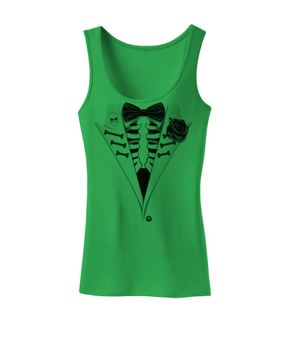 Skeleton Tuxedo Halloween Womens Tank Top-Womens Tank Tops-TooLoud-KellyGreen-X-Small-Davson Sales