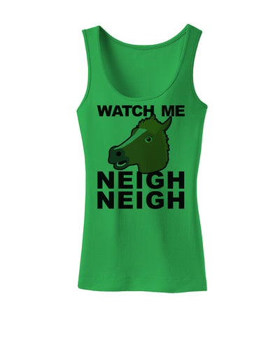 Watch Me Neigh Neigh Womens Tank Top-Womens Tank Tops-TooLoud-KellyGreen-X-Small-Davson Sales