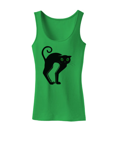 Cute Arched Black Cat Halloween Womens Tank Top-Womens Tank Tops-TooLoud-KellyGreen-X-Small-Davson Sales