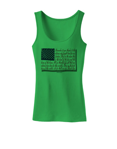 Veterans Scripted Flag Womens Tank Top-Womens Tank Tops-TooLoud-KellyGreen-X-Small-Davson Sales