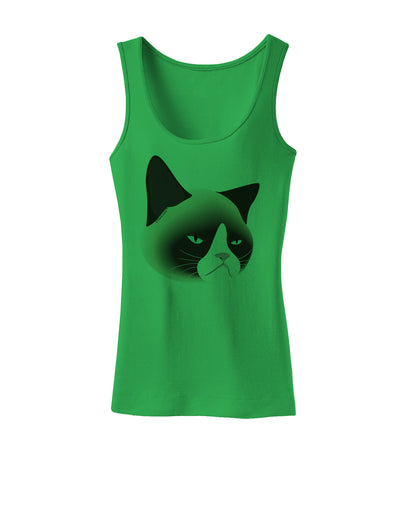 Cute Disgruntled Siamese Cat Womens Tank Top-Womens Tank Tops-TooLoud-KellyGreen-X-Small-Davson Sales