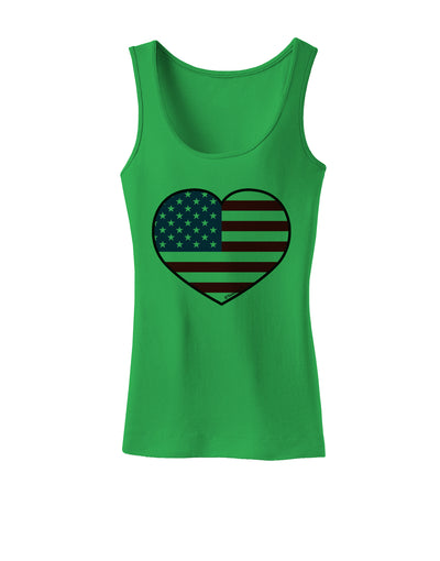 American Flag Heart Design Womens Tank Top by TooLoud-Womens Tank Tops-TooLoud-KellyGreen-X-Small-Davson Sales