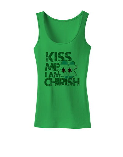 Kiss Me I'm Chirish Womens Petite Tank Top by TooLoud-Clothing-TooLoud-KellyGreen-X-Small-Davson Sales