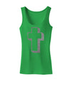 Simple Cross Design Glitter - Silver Womens Tank Top by TooLoud-Womens Tank Tops-TooLoud-KellyGreen-X-Small-Davson Sales