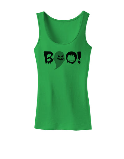 Scary Boo Text Womens Tank Top-Womens Tank Tops-TooLoud-KellyGreen-X-Small-Davson Sales