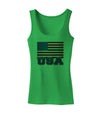 USA Flag Womens Petite Tank Top by TooLoud-TooLoud-KellyGreen-X-Small-Davson Sales