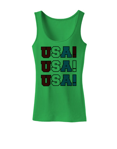 USA! USA! USA! Womens Tank Top-Womens Tank Tops-TooLoud-KellyGreen-X-Small-Davson Sales