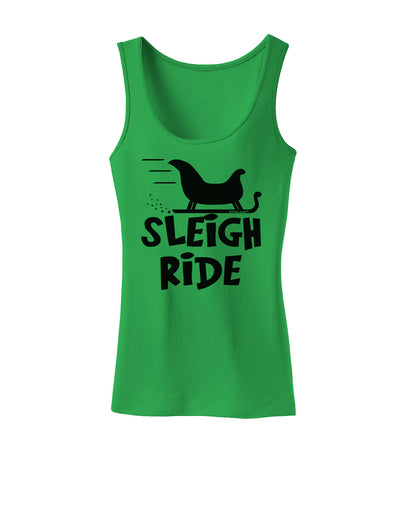 Sleigh Ride BnW Womens Tank Top-Womens Tank Tops-TooLoud-KellyGreen-X-Small-Davson Sales