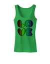 Rainbow LOVE Text Womens Tank Top by TooLoud-Womens Tank Tops-TooLoud-KellyGreen-X-Small-Davson Sales