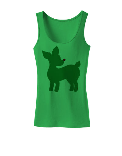 Cute Red and Green Rudolph - Christmas Womens Tank Top by TooLoud-Womens Tank Tops-TooLoud-KellyGreen-X-Small-Davson Sales