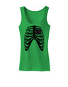 Black Skeleton Bones Ribcage with Heart Womens Tank Top-Womens Tank Tops-TooLoud-KellyGreen-X-Small-Davson Sales