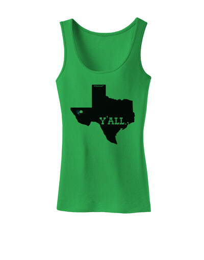 Texas State Y'all Design with Flag Heart Womens Tank Top by TooLoud-Womens Tank Tops-TooLoud-KellyGreen-X-Small-Davson Sales