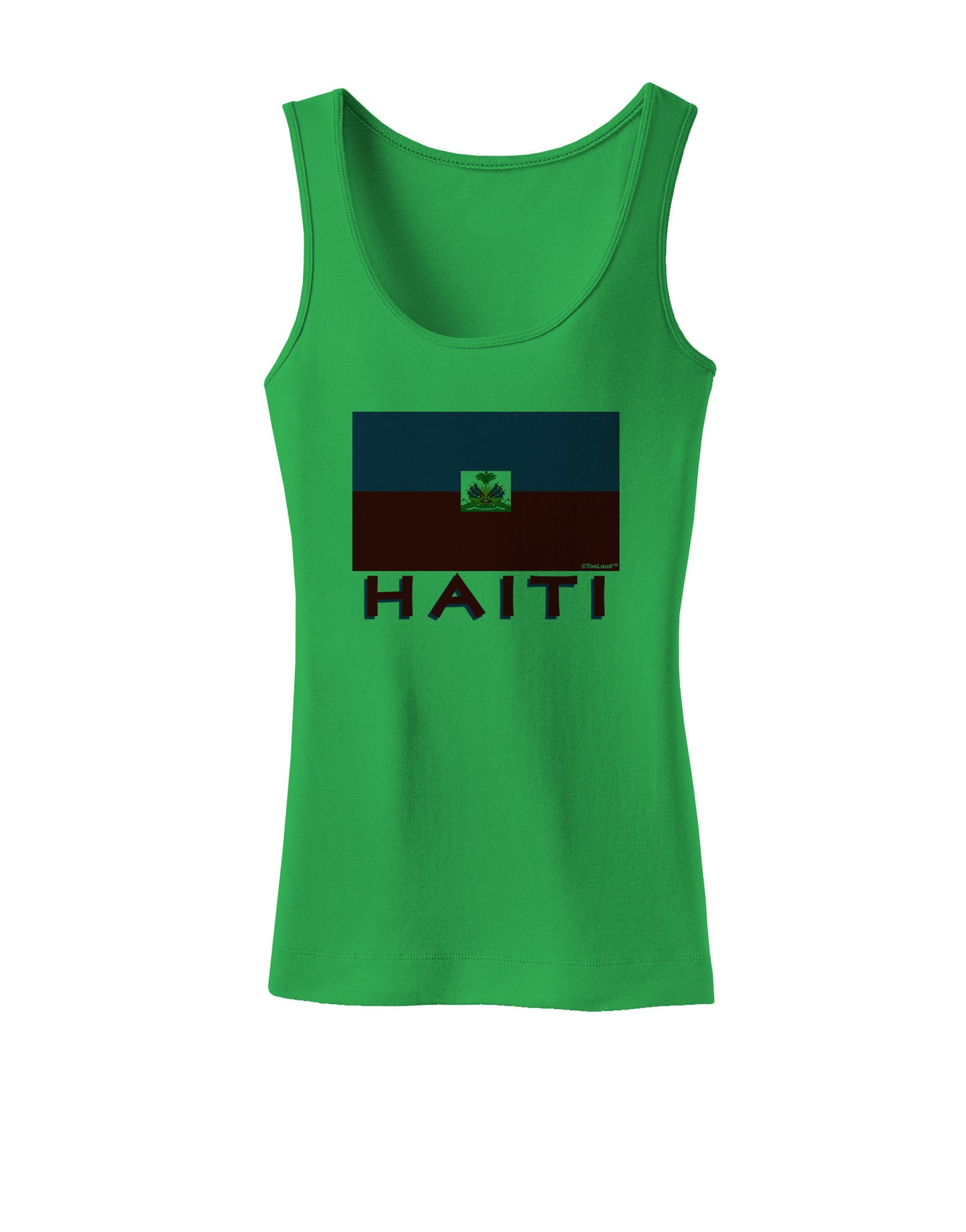 Haiti Flag Womens Petite Tank Top-TooLoud-KellyGreen-X-Small-Davson Sales