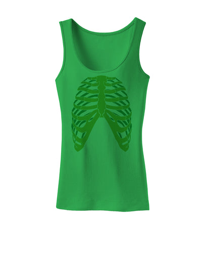 Human Green Skeleton Bones Ribcage Womens Tank Top-Womens Tank Tops-TooLoud-KellyGreen-X-Small-Davson Sales