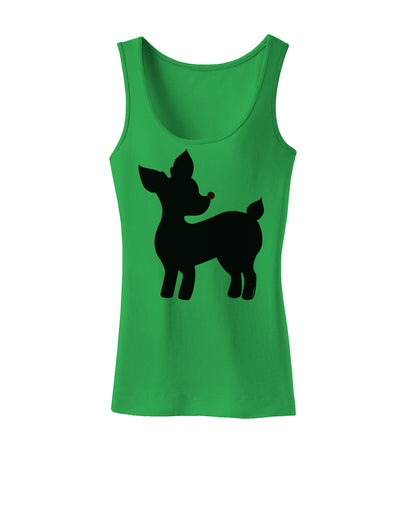 Cute Rudolph Silhouette - Christmas Womens Tank Top by TooLoud-Womens Tank Tops-TooLoud-KellyGreen-X-Small-Davson Sales