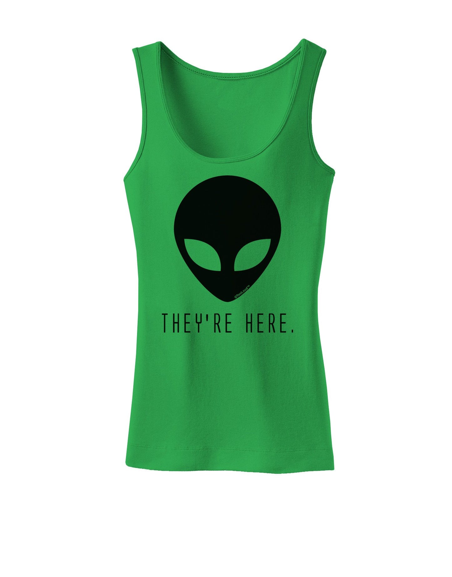 Alien They Are Here Womens Petite Tank Top-TooLoud-KellyGreen-XXXX-Large-Davson Sales