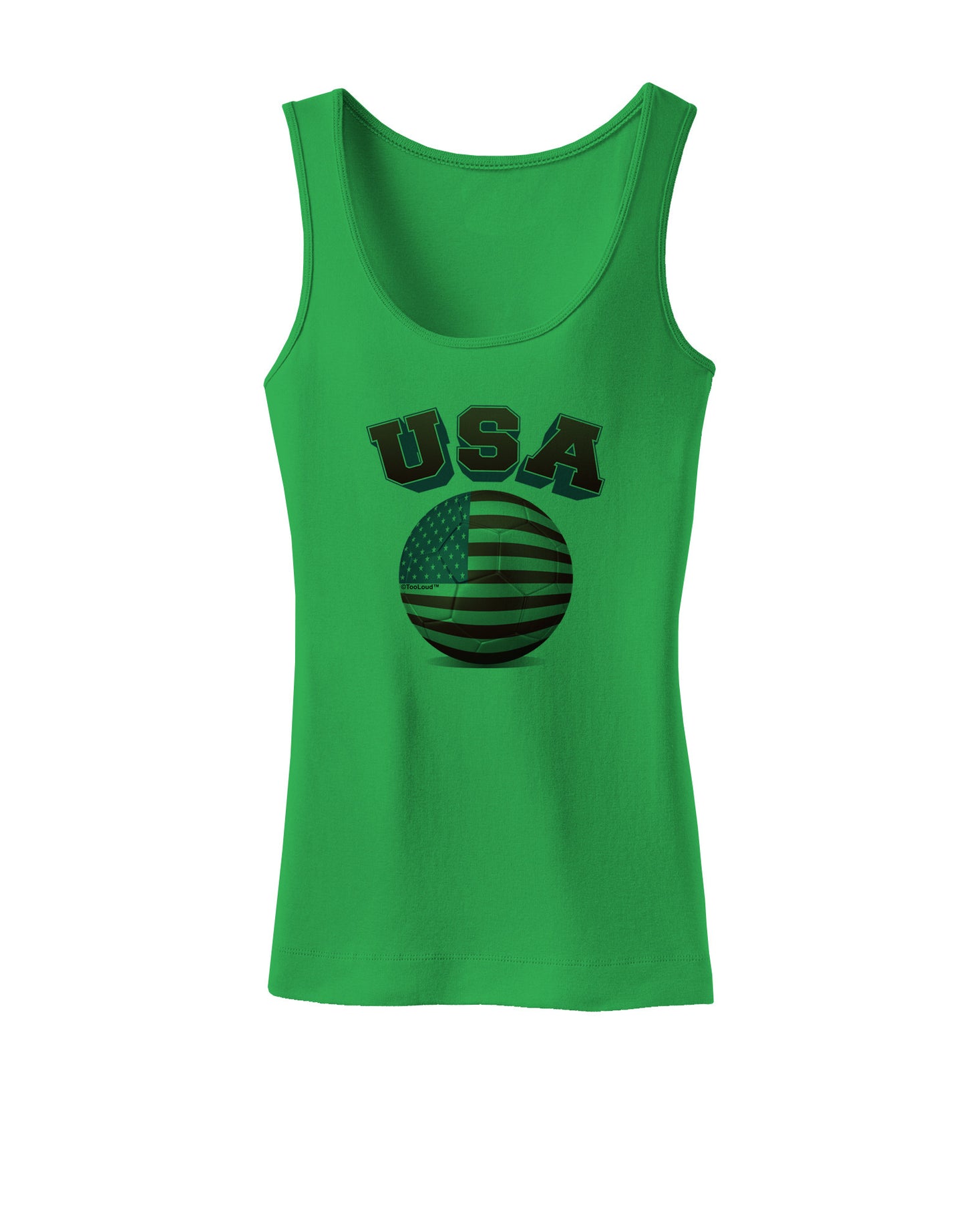 Soccer Ball Flag - USA Womens Petite Tank Top-TooLoud-KellyGreen-X-Small-Davson Sales