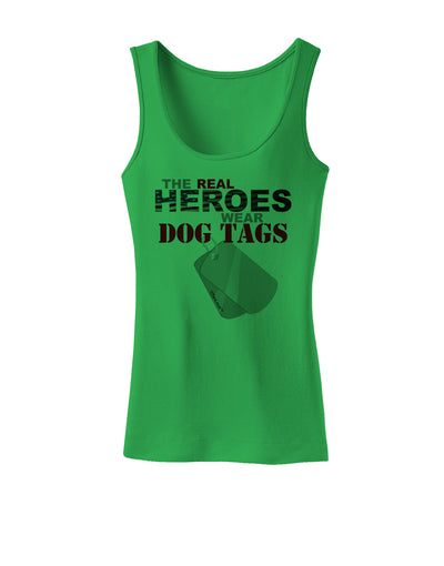 Heroes Dog Tags Womens Tank Top-Womens Tank Tops-TooLoud-KellyGreen-X-Small-Davson Sales