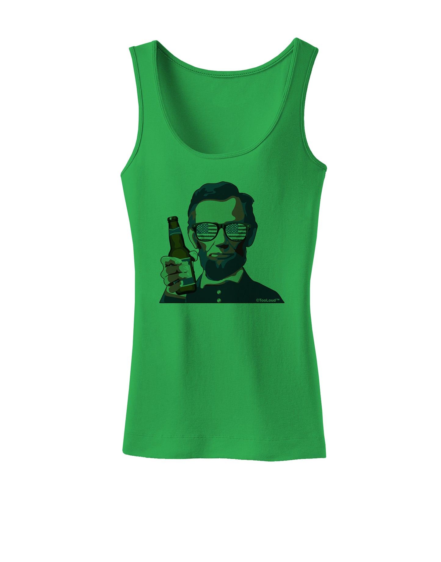 Abraham Drinkoln Womens Petite Tank Top-TooLoud-KellyGreen-X-Small-Davson Sales