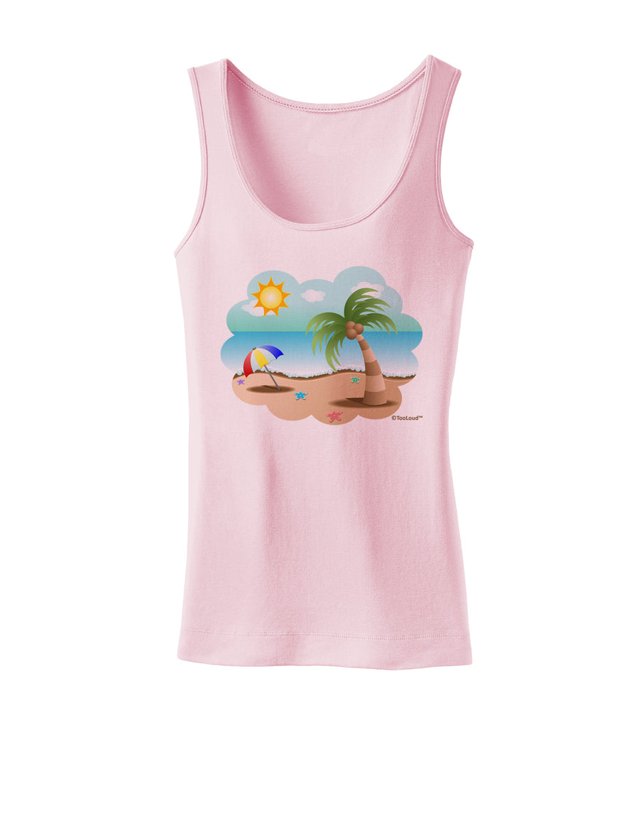 Fun Summer Beach Scene Womens Tank Top by TooLoud-Womens Tank Tops-TooLoud-White-X-Small-Davson Sales