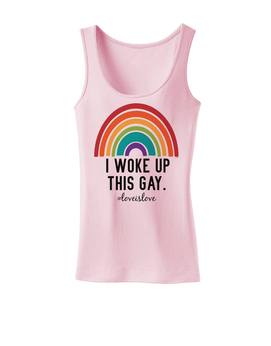 TooLoud I Woke Up This Gay Womens Petite Tank Top-Womens Tank Tops-TooLoud-White-X-Small-Davson Sales