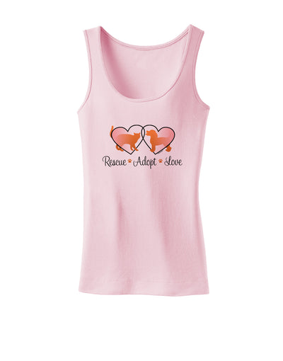 Rescue Adopt Love Womens Petite Tank Top-TooLoud-SoftPink-X-Small-Davson Sales