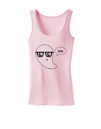 Cute Nerd Ghost Boo Halloween Womens Tank Top-Womens Tank Tops-TooLoud-SoftPink-X-Small-Davson Sales