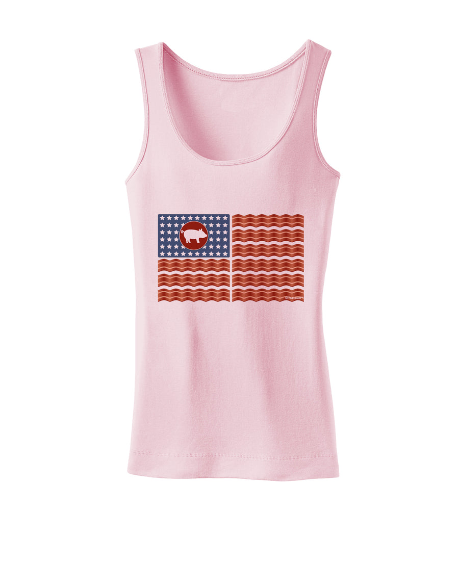 American Bacon Flag Womens Tank Top-Womens Tank Tops-TooLoud-White-X-Small-Davson Sales