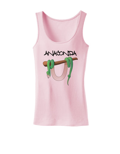 Anaconda Design Green Text Womens Tank Top-Womens Tank Tops-TooLoud-SoftPink-X-Small-Davson Sales