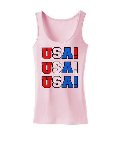 USA! USA! USA! Womens Tank Top-Womens Tank Tops-TooLoud-SoftPink-X-Small-Davson Sales