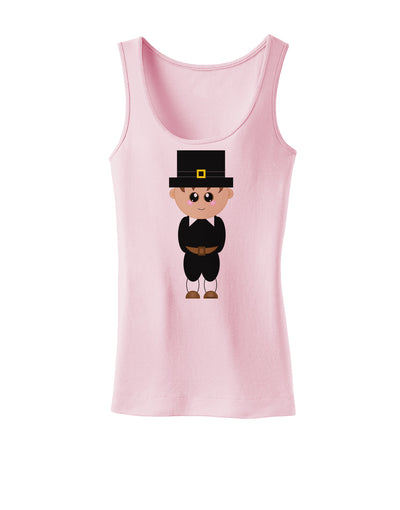 Cute Pilgrim Boy Thanksgiving Womens Tank Top-Womens Tank Tops-TooLoud-SoftPink-X-Small-Davson Sales