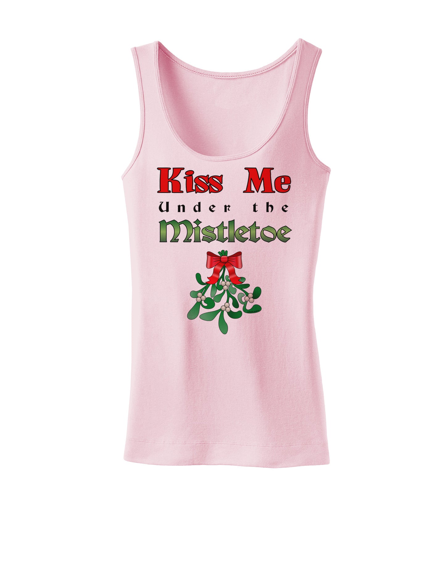 Kiss Me Under the Mistletoe Christmas Womens Tank Top-Womens Tank Tops-TooLoud-SoftPink-X-Small-Davson Sales